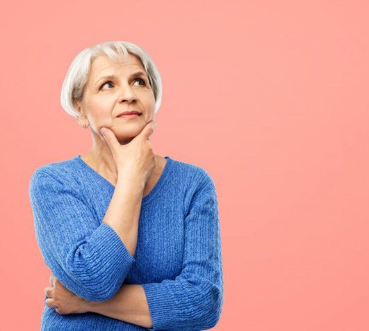 Lady thinks something over?