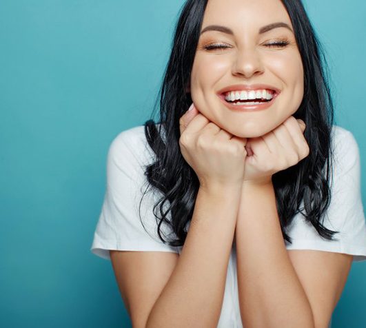 Lady smiles radiantly