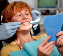 older woman having dental checkup   