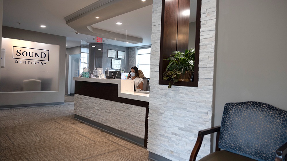 Dental office reception desk