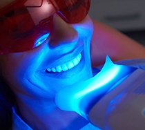 Someone getting teeth whiteing