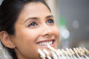 woman veneers tooth shade